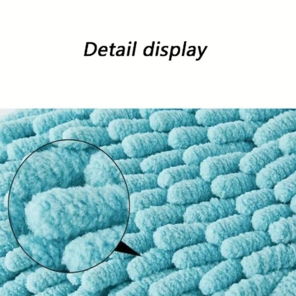 Luxurious Bath Shower Chenille Poof in Gray - Picture 3 of 3